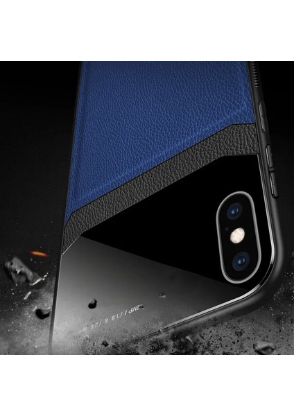 Apple iPhone Xs Max Kılıf Zebana Lens Deri Kılıf Lacivert