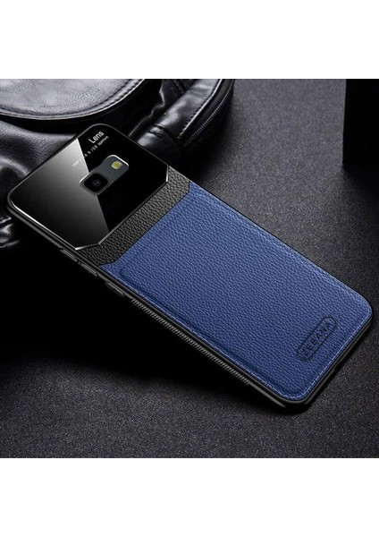 Samsung Galaxy J4 Core Kılıf Zebana Lens Deri Kılıf Lacivert