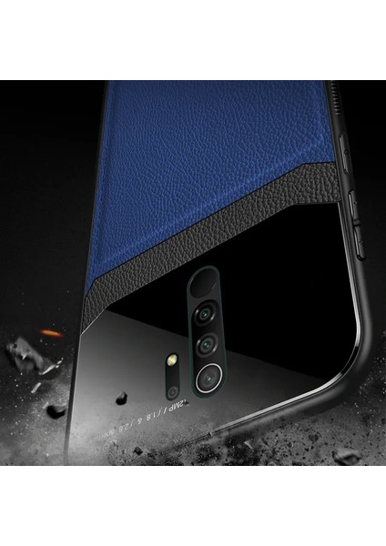 Xiaomi Redmi 9 Kılıf Zebana Lens Deri Kılıf Lacivert