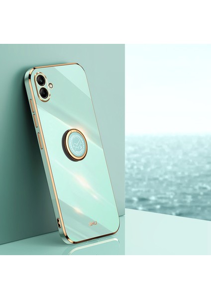 Samsung Galaxy A04 4g (164.4 X 76.3 X 9.1 Mm) Için Akıllı Telefon Kasası, Elektrokaplama Altın Kenar İle Anti-Fall Tpu Telefon Kasası Kickstand (Yurt Dışından)