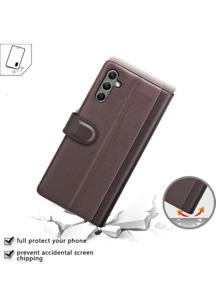Samsung Galaxy A24 Için 4g Flip Stand Damla Geçirmez Kapak Orijinal Inek Deri Telefon Cüzdan Kılıfı (Yurt Dışından) fırsatları