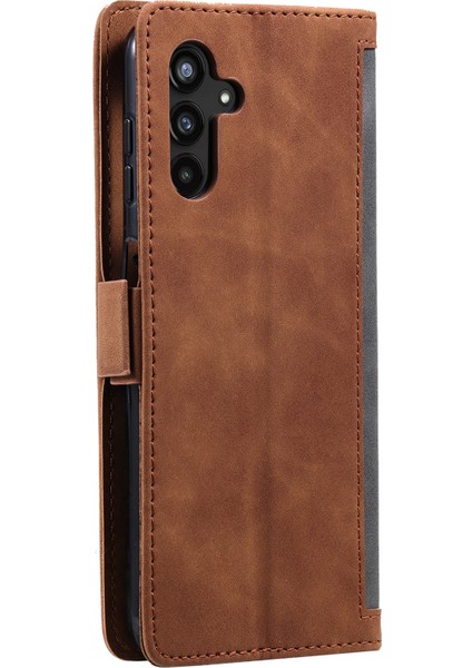 Samsung Galaxy A24 4g Deri Telefon Kılıfı Stand Cüzdan Retro Renk Ekleme Kapağı Kayışlı (Yurt Dışından)