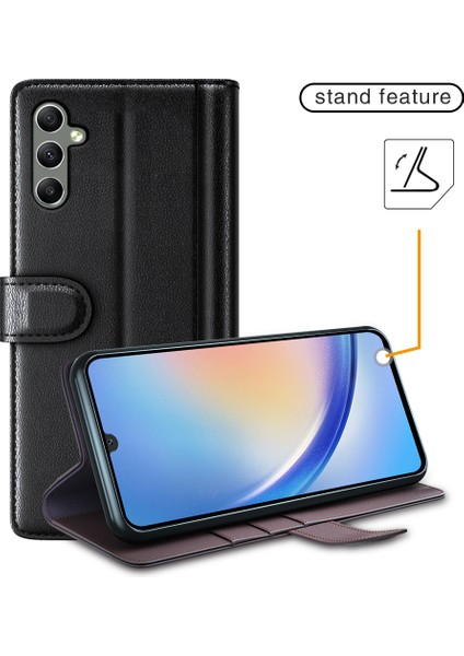 Samsung Galaxy A24 Için 4g Flip Stand Damla Geçirmez Kapak Orijinal Inek Deri Telefon Cüzdan Kılıfı (Yurt Dışından) indirimleri