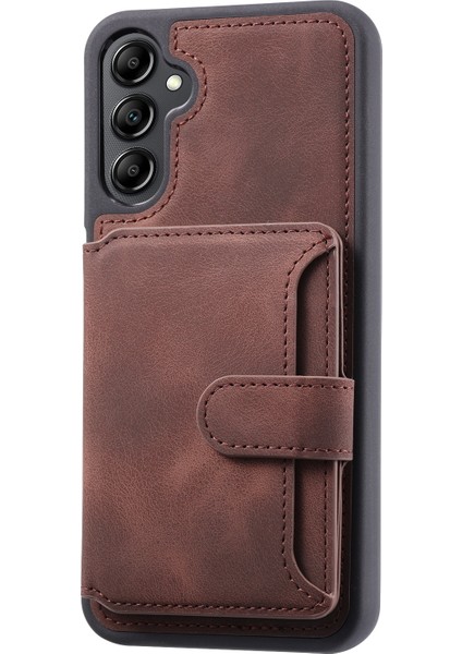 Samsung Galaxy A24 Için 4g Kickstand Rfıd Engelleme Telefon Kılıfı Pu Deri Kaplamalı Tpu Cüzdan Arka Kapak (Yurt Dışından)