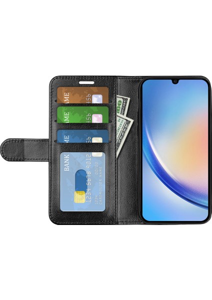 Samsung Galaxy A24 4g Pu Deri Cüzdan Flip Cover Crazy At Doku Stand Telefon Kılıfı (Yurt Dışından)