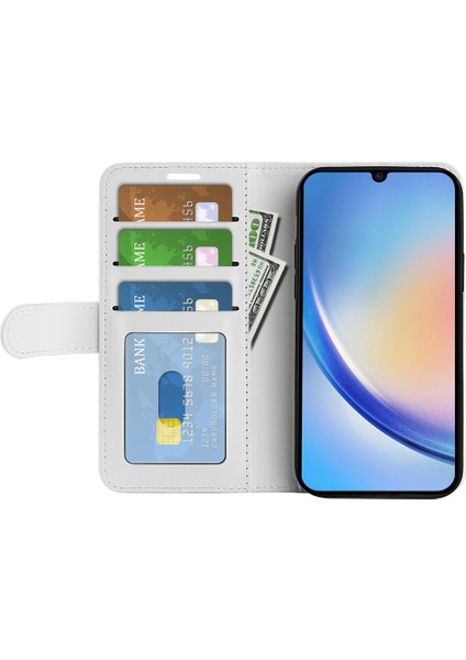 Samsung Galaxy A24 4g Pu Deri Cüzdan Flip Cover Crazy At Doku Stand Telefon Kılıfı (Yurt Dışından)