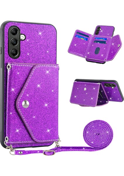 Samsung Galaxy A24 4g Kart Tutucu Telefon Kabuğu Kickstand Pu Deri+Tpu Telefon Kapağı (Yurt Dışından)