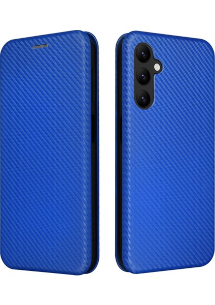 Samsung Galaxy A24 Için 4g Telefon Standı Pu Deri Kart Tutucu Karbon Fiber Doku Akıllı Telefon Kapağı (Yurt Dışından)