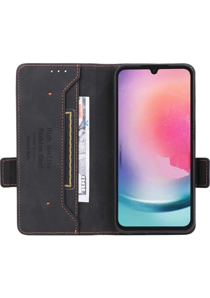 Samsung Galaxy A24 Için 4g Cep Telefonu Kılıf Donanım Dekoru Pu Deri Deri Stand Cüzdan Telefon Kapağı (Yurt Dışından) fiyatları