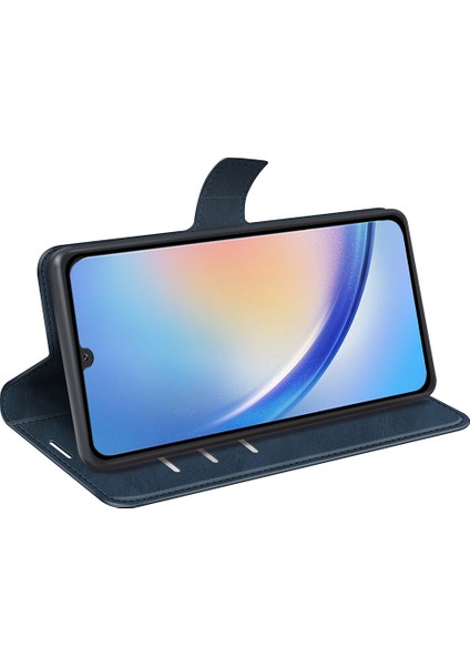 Samsung Galaxy A24 4g Deri Cüzdan Mobil Kılıf Buzağı Dokusu Kare Toka Çevirme Stand Kapağı (Yurt Dışından) fırsatları