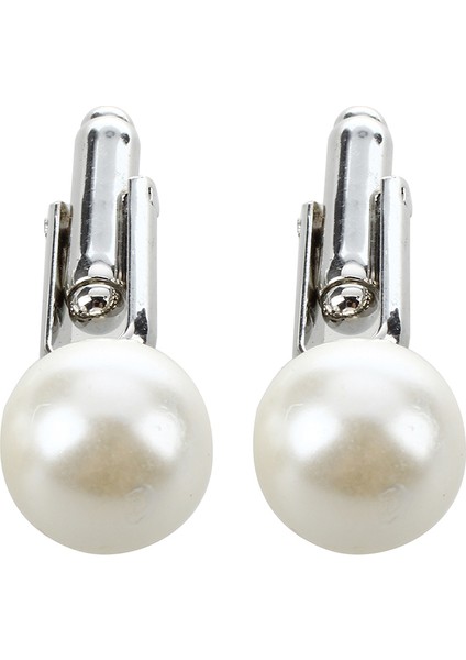 Çift Yuvarlak Faux Pearl Erkek Takım Elbise Metal Kol Düğmeleri Kol Düğmeleri 0.47 (Yurt Dışından)
