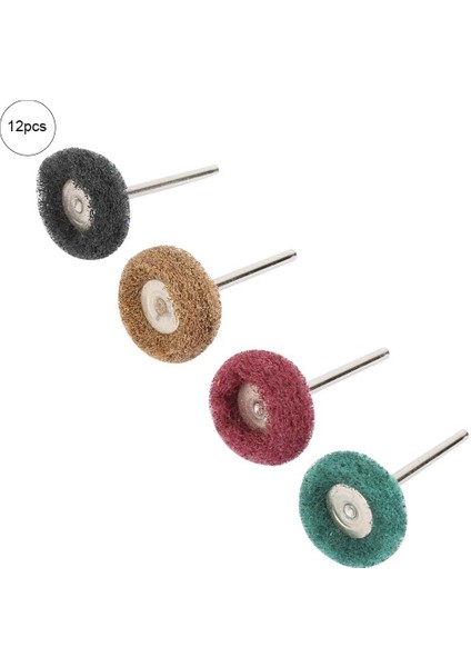 12 Adet 25MM Aşındırıcı Tekerlek Fırçası Ovma Pedi Parlatma Parlatıcı Tekerlek Kiti (Yurt Dışından)