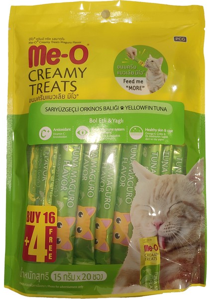 Me-O Meo Creamy Sarıyüzgeçli Orkinos Balığı Kedi Ödülü 20X15 gr