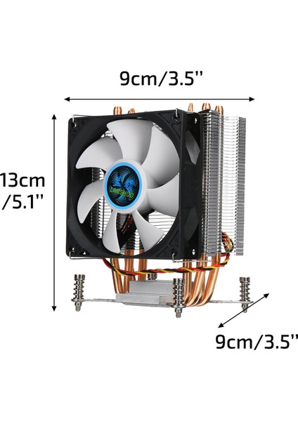 Laptop Aracı Cpu Soğutucu 4 Isı Boruları 4 Pin 7 Bıçak 90MM Fan Cpu Soğutma Fm2 Fm3 Amd3 Amd4 (Yurt Dışından)