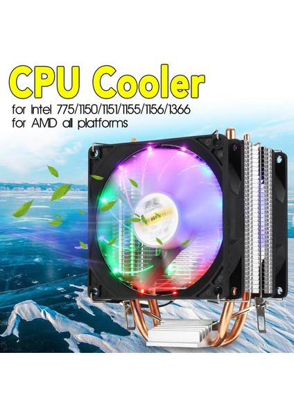 【smartchoice】 Lga 775 1155 1151 1150 1366 Amd Için Süper Sessiz LED Rgb Fan Cpu Soğutucu Isı Borusu (Yurt Dışından)