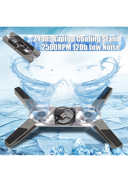 Bilgisayar Araçları Dizüstü Bilgisayar Soğutma Standı 2500RPM 8-14 Inç Dizüstü Dizüstü Bilgisayar Için Fit 2 Sessiz Hayranları Aracı (Yurt Dışından)