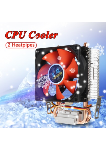 COMPUTERS80MM Mini Cpu Soğutucu 2 Isı Boruları Lga 775/1155/1156 Amd Am2 Amd3 Için Soğutma Fanı (Yurt Dışından)