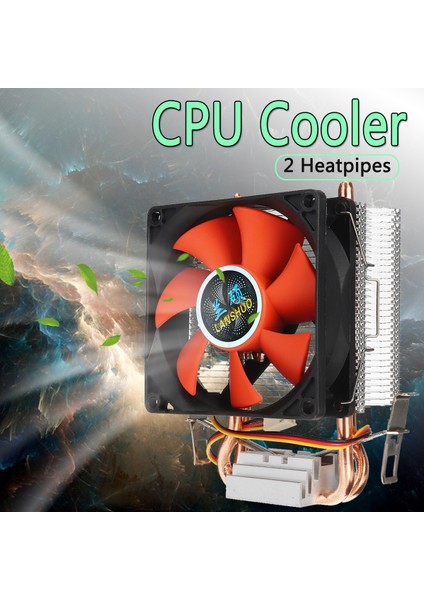 COMPUTERS80MM Mini Cpu Soğutucu 2 Isı Boruları Lga 775/1155/1156 Amd Am2 Amd3 Için Soğutma Fanı (Yurt Dışından)