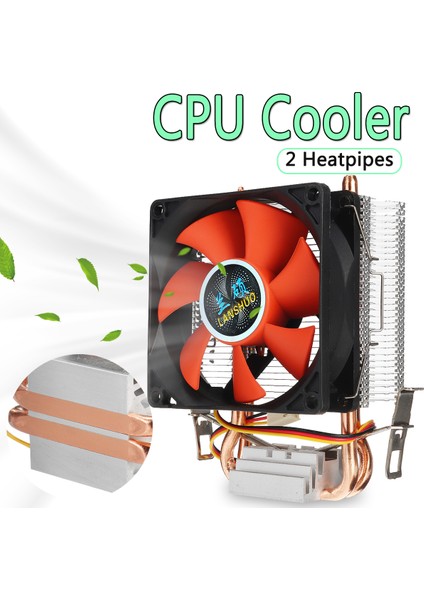 COMPUTERS80MM Mini Cpu Soğutucu 2 Isı Boruları Lga 775/1155/1156 Amd Am2 Amd3 Için Soğutma Fanı (Yurt Dışından)