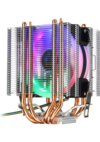 Bilgisayarlar Aracı Cpu Soğutucu 4 Isı Borusu 4pin LED Rgb Fan Intel Lga 775/1155/1156/1150/1366 Amd Için (Yurt Dışından)