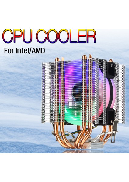 Bilgisayarlar Aracı Cpu Soğutucu 4 Isı Borusu 4pin LED Rgb Fan Intel Lga 775/1155/1156/1150/1366 Amd Için (Yurt Dışından)