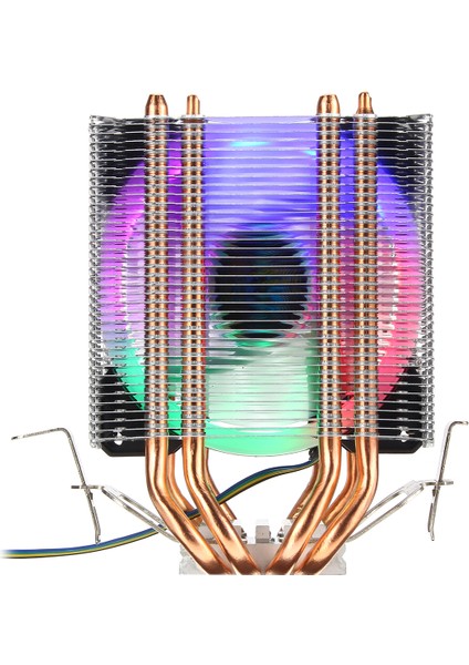 Bilgisayarlar Aracı Cpu Soğutucu 4 Isı Borusu 4pin LED Rgb Fan Intel Lga 775/1155/1156/1150/1366 Amd Için (Yurt Dışından)