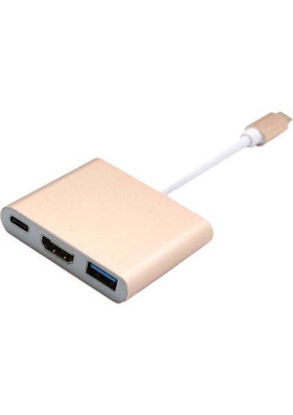 USB C Tip C USB 3.1 Hub Usb-C - USB 3.0 Dişi/ Hdmı/ Tip C Dişi Şarj Cihazı 3'ü 1 Arada Hub Adaptörü (Yurt Dışından)