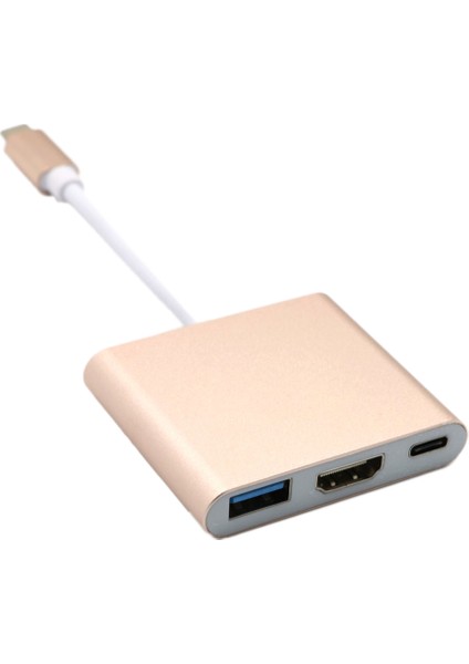 USB C Tip C USB 3.1 Hub Usb-C - USB 3.0 Dişi/ Hdmı/ Tip C Dişi Şarj Cihazı 3'ü 1 Arada Hub Adaptörü (Yurt Dışından)