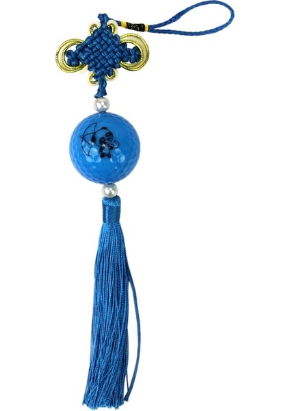 42.67MM Çin Düğüm Golf Topu Dekorasyon Hediyesi ve Püskül Araba Kolye -, Mavi Tarif Edildiği Gibi (Yurt Dışından) fiyatları