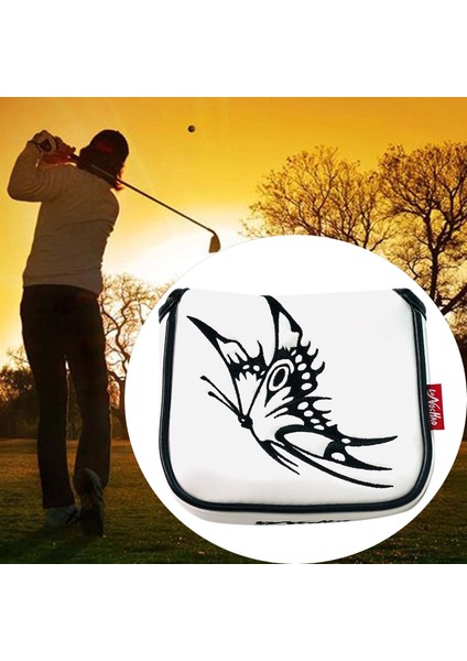Evrensel Su Geçirmez Golf Mallet Atıcı Kapak Headcover Manyetik Kapatma Kelebek Beyaz (Yurt Dışından) modelleri