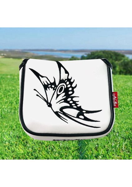 Evrensel Su Geçirmez Golf Mallet Atıcı Kapak Headcover Manyetik Kapatma Kelebek Beyaz (Yurt Dışından) fırsatları