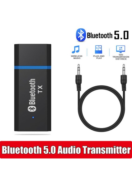 USB Bluetooth 5.0 Ses Dönüştürücü Adaptörü 3.5mm Aux Stereo Jakı Kulaklık Hoparlörü Için (Yurt Dışından)