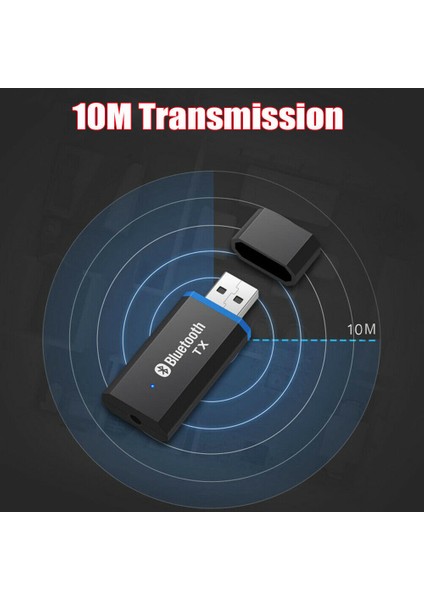 USB Bluetooth 5.0 Ses Dönüştürücü Adaptörü 3.5mm Aux Stereo Jakı Kulaklık Hoparlörü Için (Yurt Dışından)