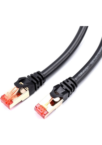 5 Metre Cat7 Ethernet Kablosu Kırmızı Başlıklı Ağ Kablosu Lan Kablosu Stp RJ45 Ağ Kablosu (Yurt Dışından)