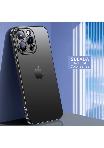 Sulada Nature Series Mat Telefon Kılıfı Apple iPhone 14 Pro Max 6.7 Inç, Ultra Ince Elektrapan Yumuşak Tpu Arka Kapak Desteği Kablosuz Şarj - Siyah (Yurt Dışından)