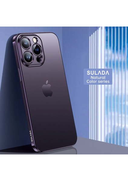 Sulada Nature Series Mat Telefon Kılıfı Apple iPhone 14 Pro Max 6.7 Inç, Ultra Ince Elektrapan Yumuşak Tpu Arka Kapak Desteği Kablosuz Şarj - Mor (Yurt Dışından)