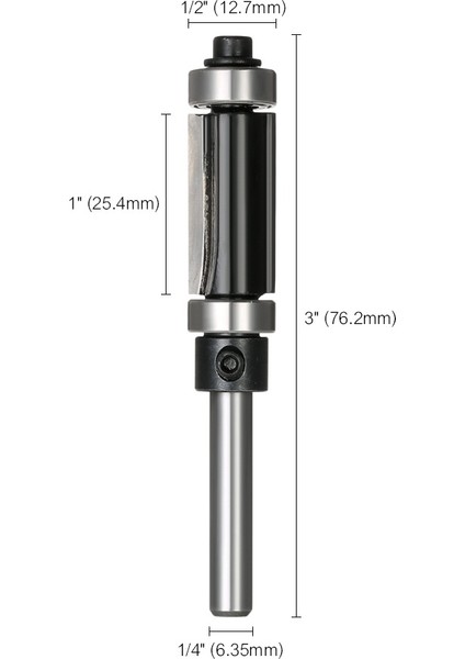 Üst ve Alt Düz Trim Yönlendirici Ucu Rulman Aleti 1/4 Şaft 1 Yükseklik Kesici Marangoz Ağaç Işleme Aleti (Yurt Dışından)