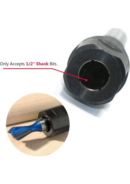 Adet 1/2 Inç Şaft Uçları Freze Pens Uzatma Aynası Çubuğu ve 1 Adet Şaft Cnc Spoilboard Yüzey Frezeleme Ucu (Yurt Dışından)