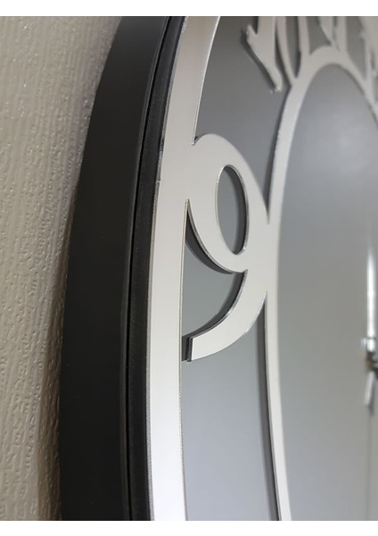 Silver Matris Smoked Model Gümüş Füme Renk 50 Cm Dekoratif Aynalı Duvar Saati