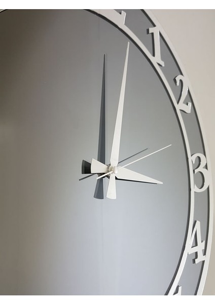 Silver Matris Smoked Model Gümüş Füme Renk 50 Cm Dekoratif Aynalı Duvar Saati
