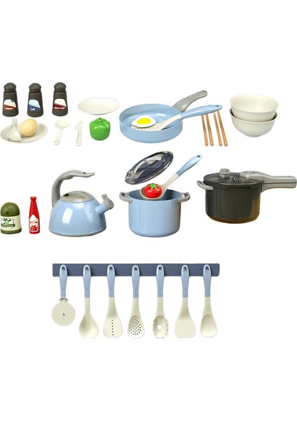 Mutfak Playset Buhar Basınç Potu Mutfak Aksesuarları Parti Favors 32PCS Mavi Için (Yurt Dışından)