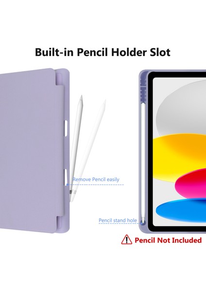 2022 Yeni IPad 10 Koruyucu Kılıf 10.9 Inç Silikon Tpu Yumuşak Kabuk Sol Kalem Yuvası Dormancy Anti-Fall Case (Yurt Dışından)