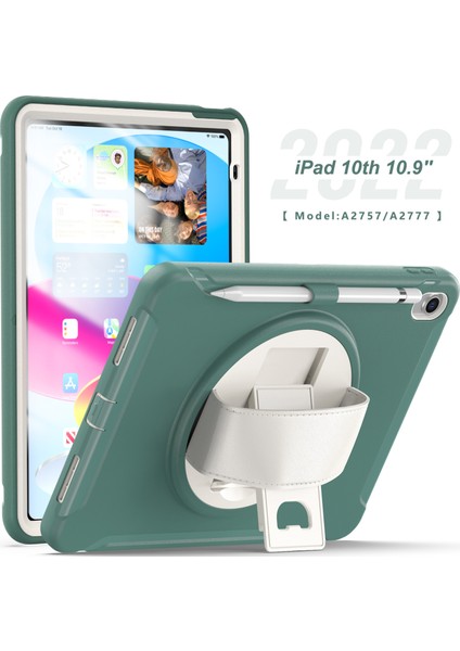 iPad 10 Nesil Koruyucu Kılıf 2022 Her Şey Dahil Tpu Düşme Önleyici 10,9 Inç Braket El Kayışı Mat Düz Kılıf (Yurt Dışından) fiyatları