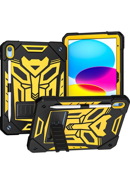 iPad 10. Nesil Iki Renkli Tablet Koruyucu Kapak Transformers Darbeye Dayanıklı Silikon Kılıf (Yurt Dışından)
