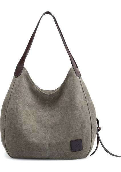 Yeni Stil Kanvas Çanta Kadın Çantası Moda Tüm Maç Edebiyat ve Sanat Basit Omuz Çantası Çok Bölmeli Rahat Büyük Çanta (Yurt Dışından)