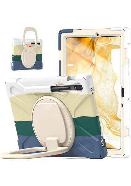 Samsung S7 T870 Tablet Pc Koruyucu Kabuk Düşmeye Dayanıklı Çok Fonksiyonlu Döner Braket Koruyucu Kabuk Samsung S8 X700 (Yurt Dışından)