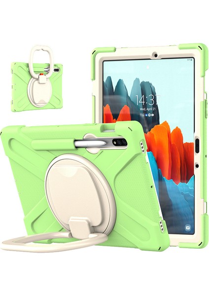 Samsung S7 T870 Tablet Pc Koruyucu Kabuk Düşmeye Dayanıklı Çok Fonksiyonlu Döner Braket Koruyucu Kabuk Samsung S8 X700 (Yurt Dışından)