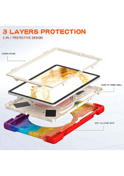 Samsung S7 T870 Tablet Pc Koruyucu Kabuk Düşmeye Dayanıklı Çok Fonksiyonlu Döner Braket Koruyucu Kabuk Samsung S8 X700 (Yurt Dışından) fiyatları