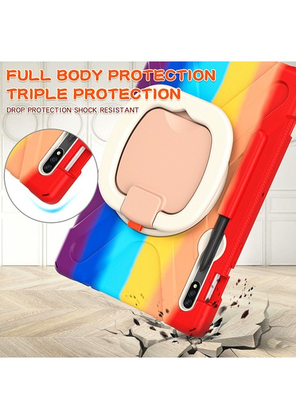 Samsung S7 T870 Tablet Pc Koruyucu Kabuk Düşmeye Dayanıklı Çok Fonksiyonlu Döner Braket Koruyucu Kabuk Samsung S8 X700 (Yurt Dışından) modelleri