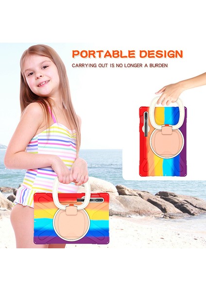 Samsung S7 T870 Tablet Pc Koruyucu Kabuk Düşmeye Dayanıklı Çok Fonksiyonlu Döner Braket Koruyucu Kabuk Samsung S8 X700 (Yurt Dışından) indirimleri